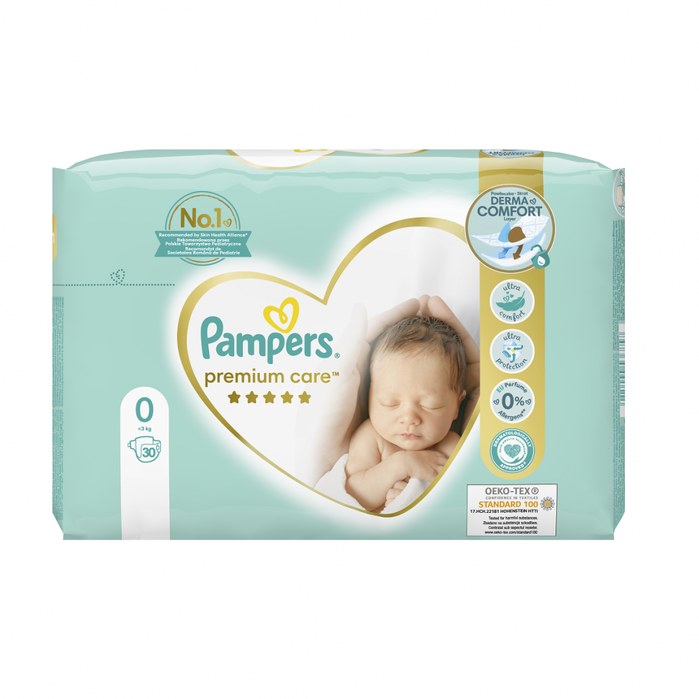 Scutece Premium Care, Nr. 0, 3 kg, 30 bucati, Pampers [1]