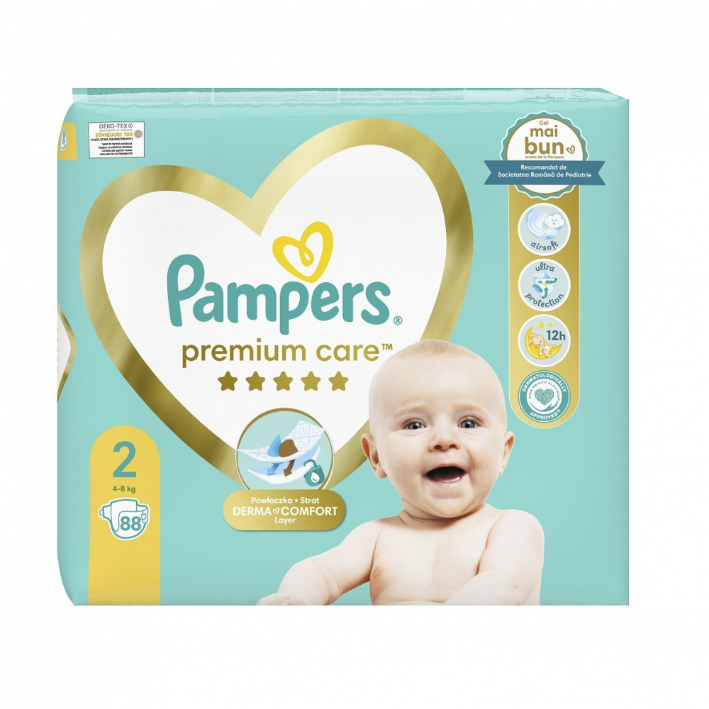 Scutece Premium Care, Nr. 2, 4 - 8 kg, 88 buc, Pampers [1]