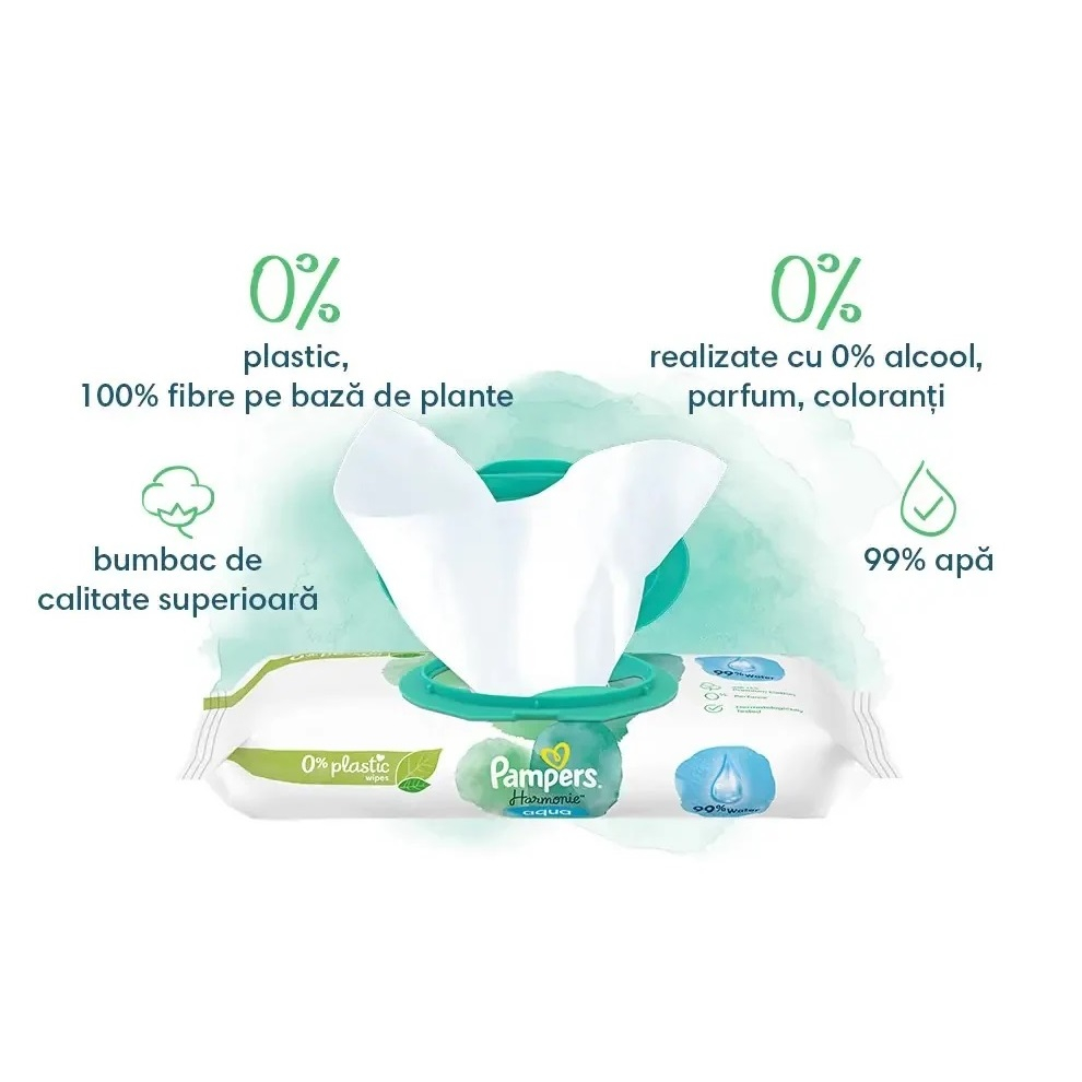 Servetele umede Aqua Harmonie, 48 buc, Pampers [2]