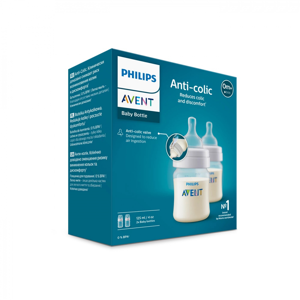 Set 2 Biberoane anticolici, +0 luni, 125 ml, SCY100/02, Philips Avent [3]