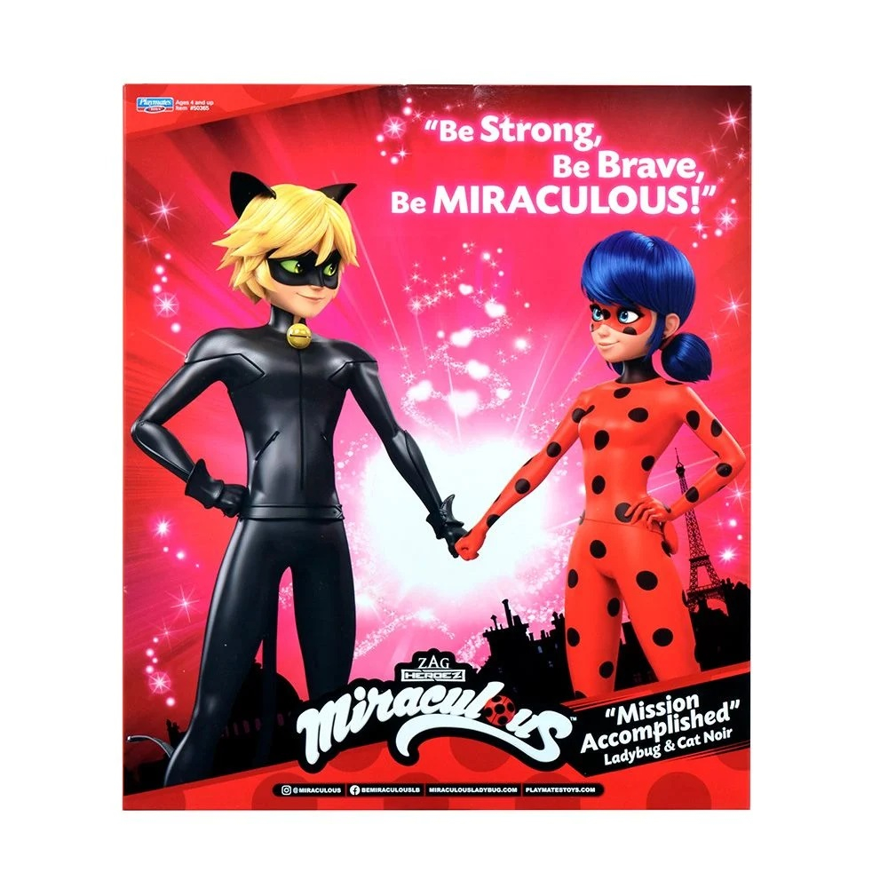 Set 2 papusi MIRACULOUS, Ladybug, Zag Heroez, Buburuza si Cat Noir, 30 cm [2]