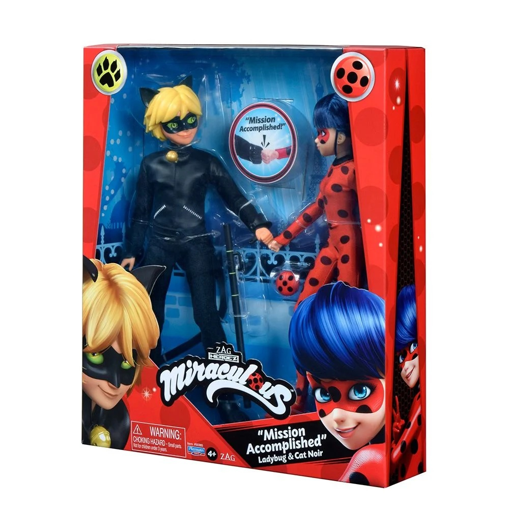Set 2 papusi MIRACULOUS, Ladybug, Zag Heroez, Buburuza si Cat Noir, 30 cm [4]