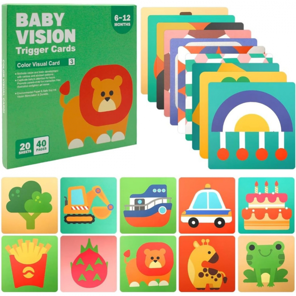 Set 20 Carduri Baby Vision de stimulare vizuală pentru bebeluși, 6-12 luni [1]