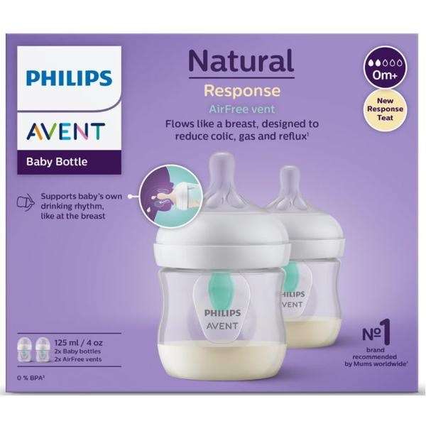 Set Biberoane cu dispozitiv anticolici Natural Response, 0 luni+, 2 x 125 ml, SCY670/02, Philips Avent [5]