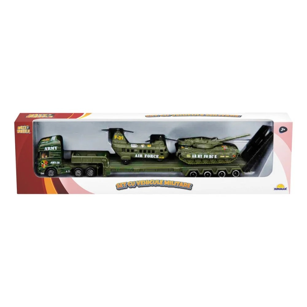 Set cu vehicule militare, Maxx Wheels, Elicopter si Tanc [1]