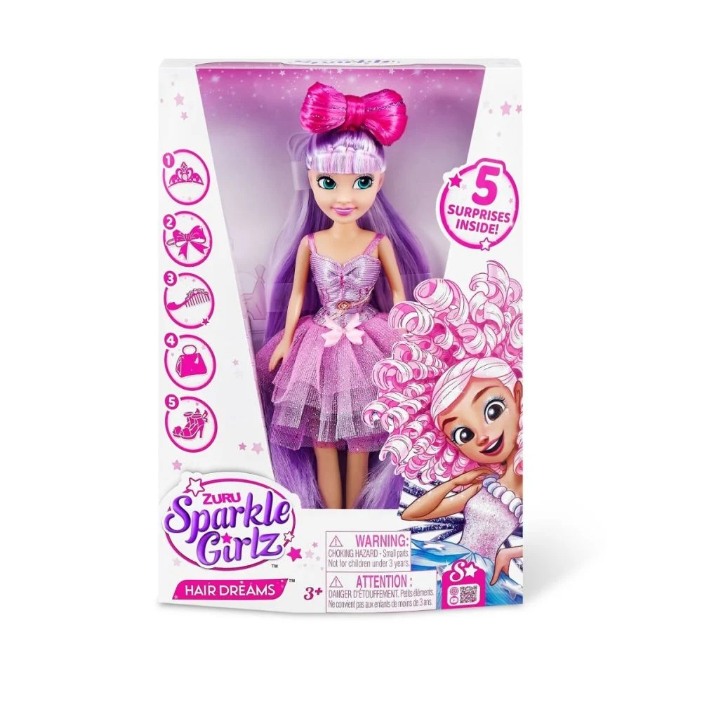Set de joaca Sparkle Girlz, Papusa Hair Dreams, Mov [3]