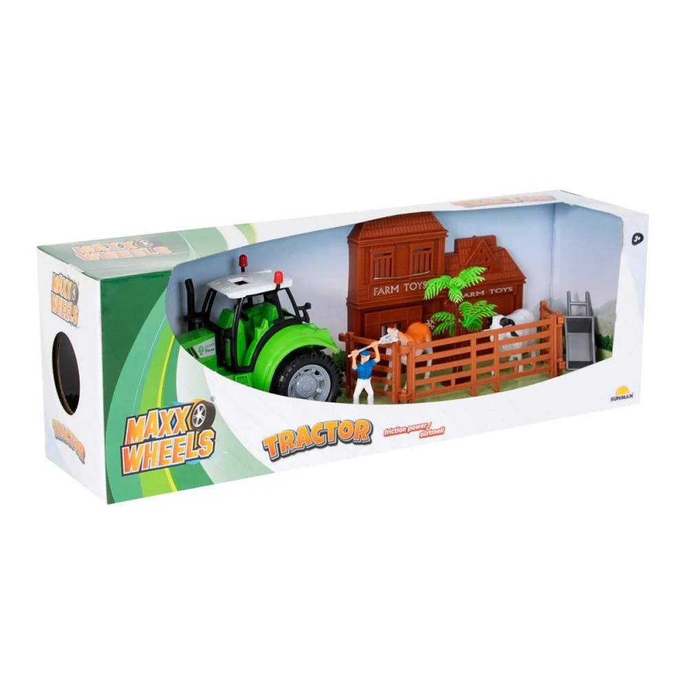 Set de joaca tractor si mini ferma, Maxx Wheels, Farmer Toys [2]