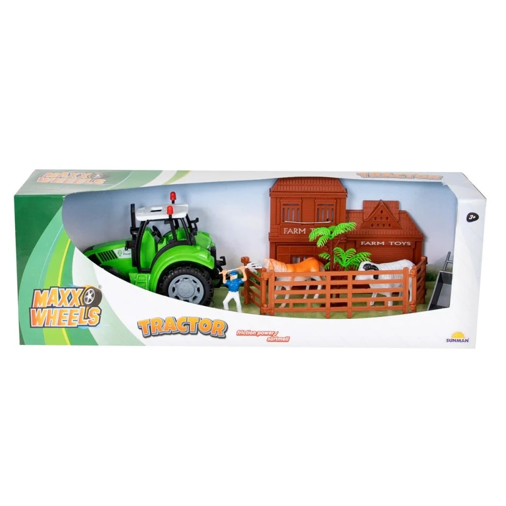 Set de joaca tractor si mini ferma, Maxx Wheels, Farmer Toys [1]