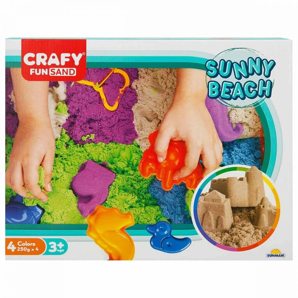 Set nisip kinetic, Crafy Fun Sand, Sunny Beach, 13 piese, 1 kg nisip [1]
