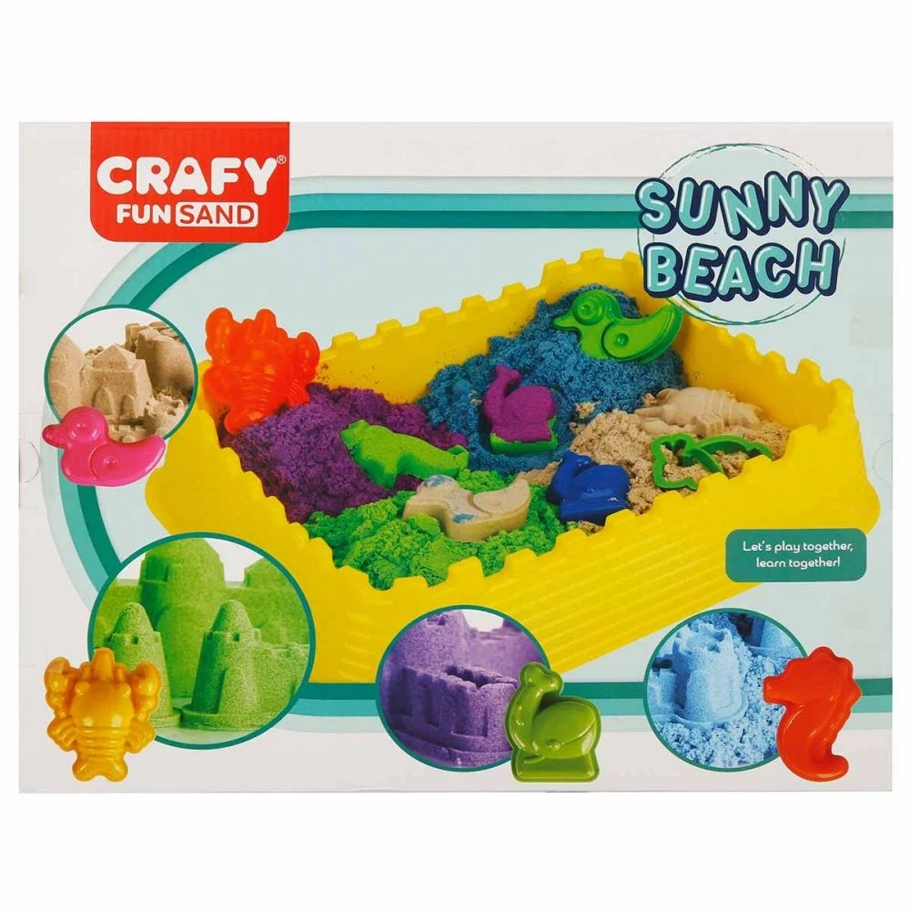 Set nisip kinetic, Crafy Fun Sand, Sunny Beach, 13 piese, 1 kg nisip [3]