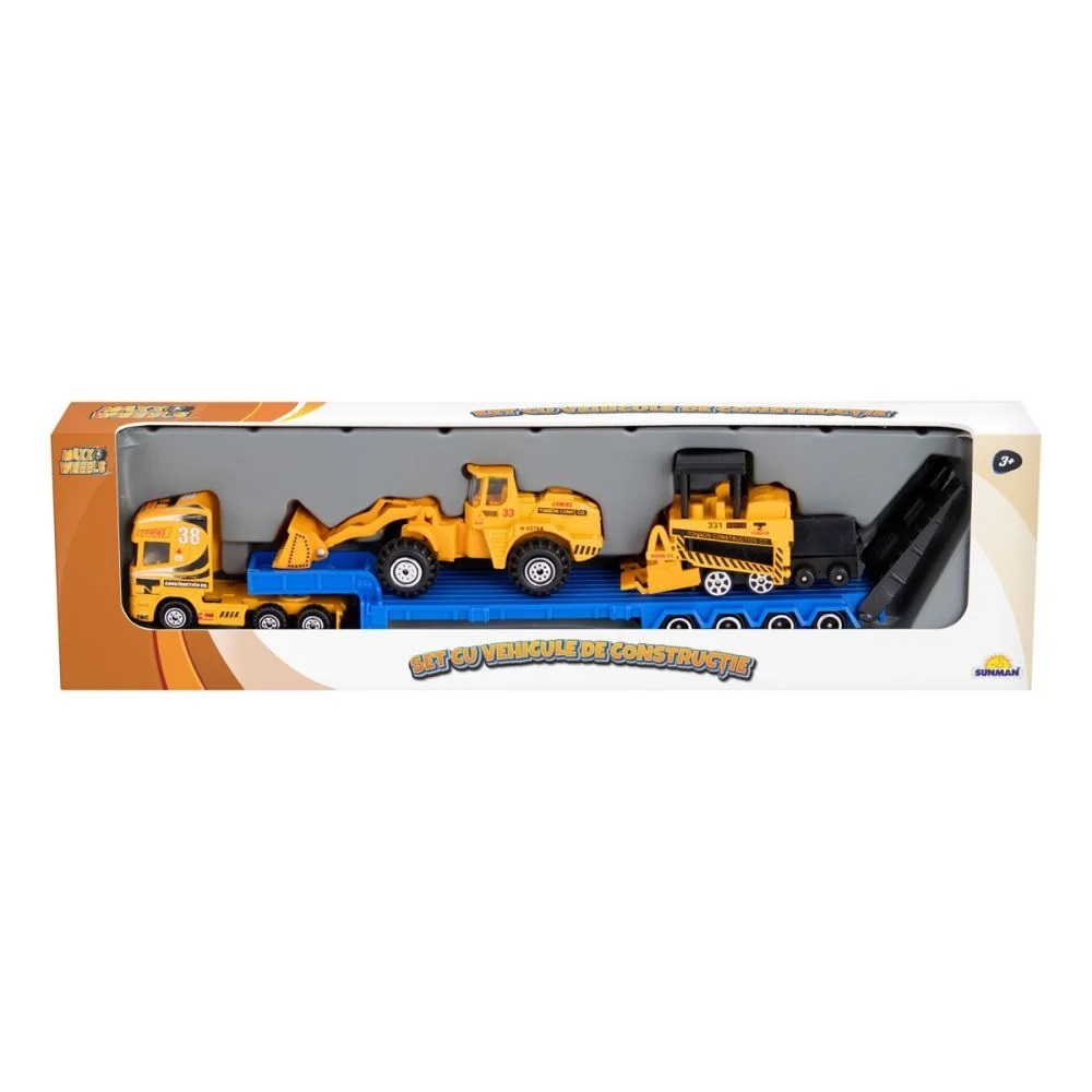 Set transportator cu vehicule de constructie, Maxx Wheels, Buldozer si Tractor [1]