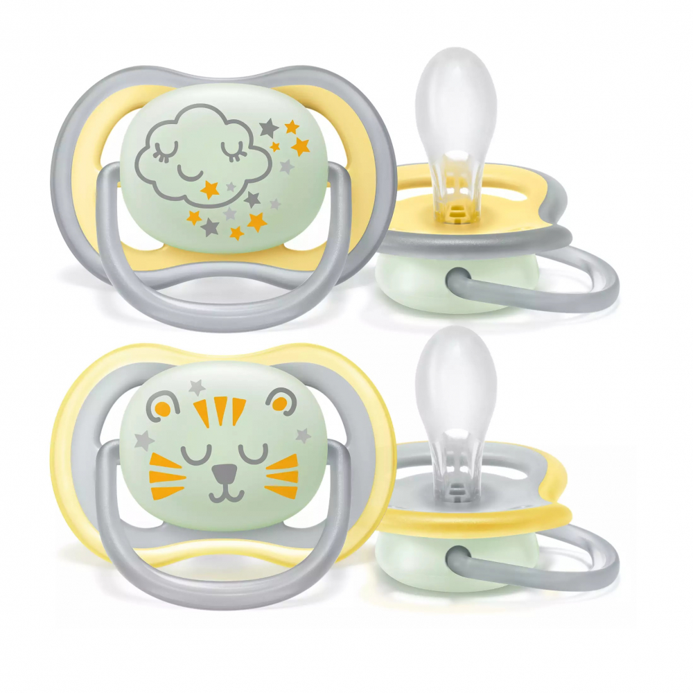 Suzete fosforescente Ultra Air Philips Avent, +18 luni, 2 bucati Galben SCF376/01, Philips [1]