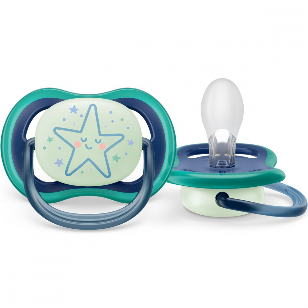 Suzete fosforescente Ultra Air Philips Avent, 6-18 luni, 2 bucati, Verde, SCF376/13, Philips [4]