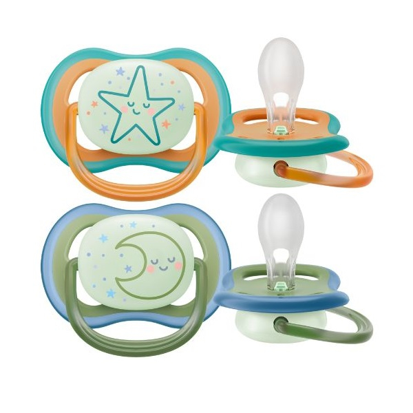 Suzete ultra air cu buton fosforescent Philips Avent, +18 luni, 2 bucati, SCF376/23, Philips [1]
