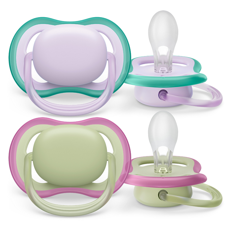 Suzete Ultra Air Philips Avent, 0-6 luni, 2 bucati, Mov si Verde, SCF085/24, Philips [1]