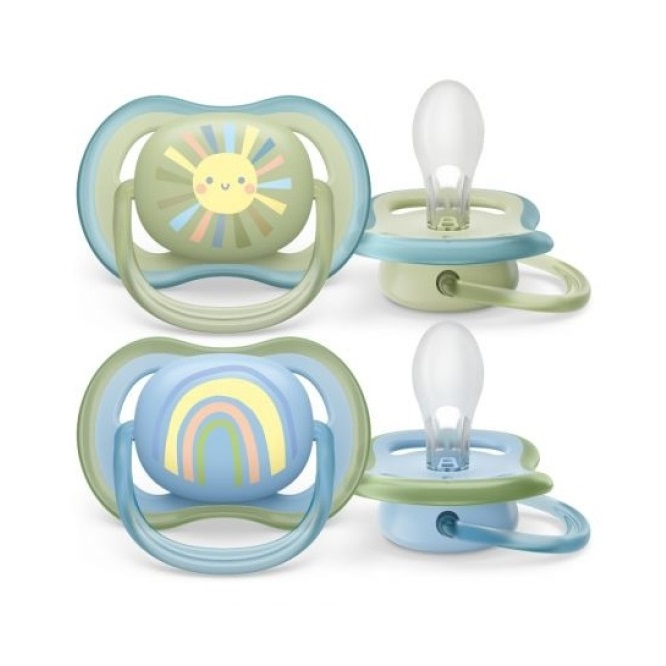 Suzete Ultra Air Philips Avent, 0-6 luni, 2 bucati, Soare si Curcubeu, SCF085/58, Philips [1]