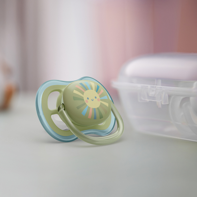 Suzete Ultra Air Philips Avent, 0-6 luni, 2 bucati, Soare si Curcubeu, SCF085/58, Philips [3]