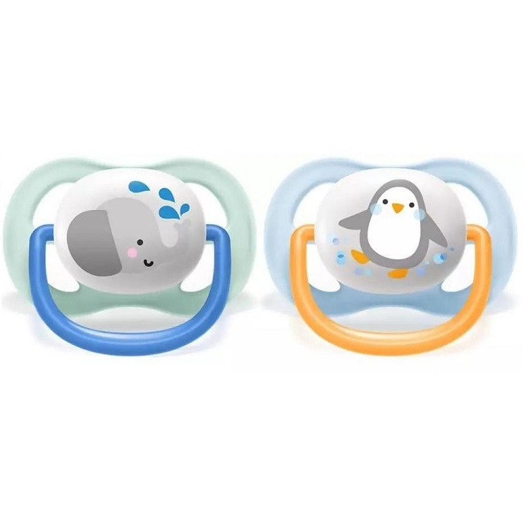 Suzete Ultra Air Philips Avent, 0-6 luni, Elefant si Pinguin SCF080/05, Philips [3]