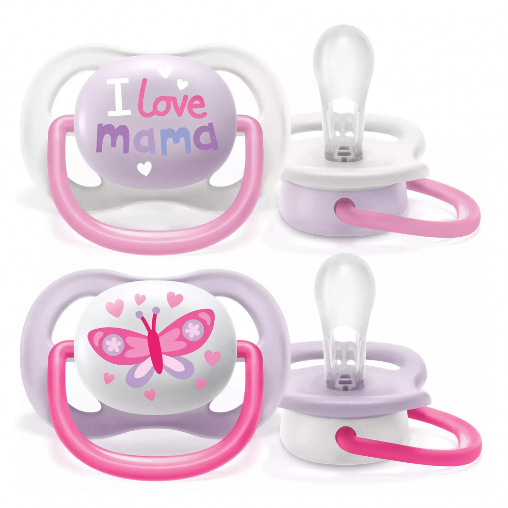 Suzete Ultra Air Philips Avent, 0-6 luni, I Love Mama Roz SCF080/02, Philips [1]