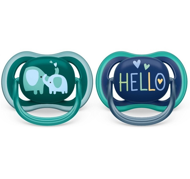 Suzete Ultra Air Philips Avent, +18 luni, 2 bucati Verde si Albastru cu Desen, SCF349/18, Philips [2]