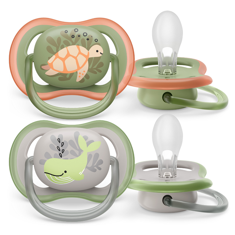 Suzete Ultra Air Philips Avent, 6-18 luni, 2 bucati, Verde si Gri, SCF085/60, Philips [1]