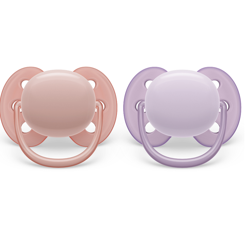 Suzete Ultra Soft Philips Avent, 0-6 luni, 2 bucati, Roz si Mov, SCF091/31, Philips [2]