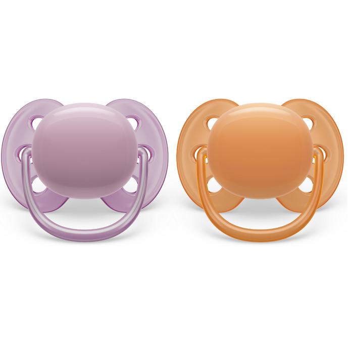 Suzete Ultra Soft Philips Avent, 6-18 luni, 2 bucati, Roz si Portocaliu, SCF091/33, Philips [3]