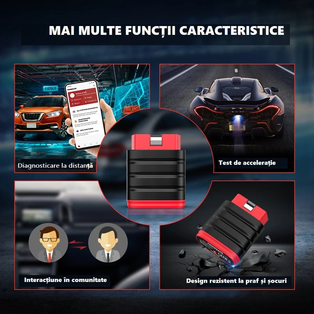 Tester Auto Profesional Launch ThinkSafe OBD2 Bluetooth - Diagnoză completă pentru toate sistemele auto, compatibil Android & IOS [5]