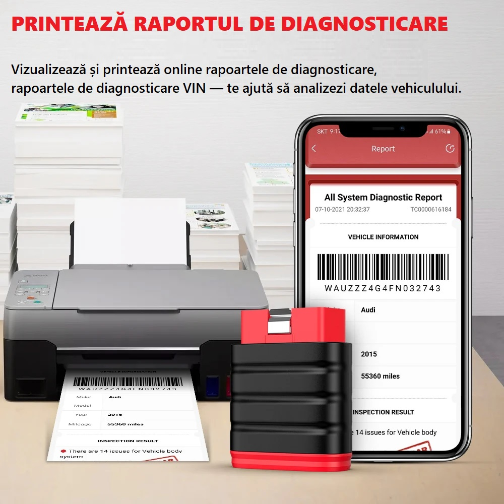 Tester Auto Profesional Launch ThinkSafe OBD2 Bluetooth - Diagnoză completă pentru toate sistemele auto, compatibil Android & IOS [3]