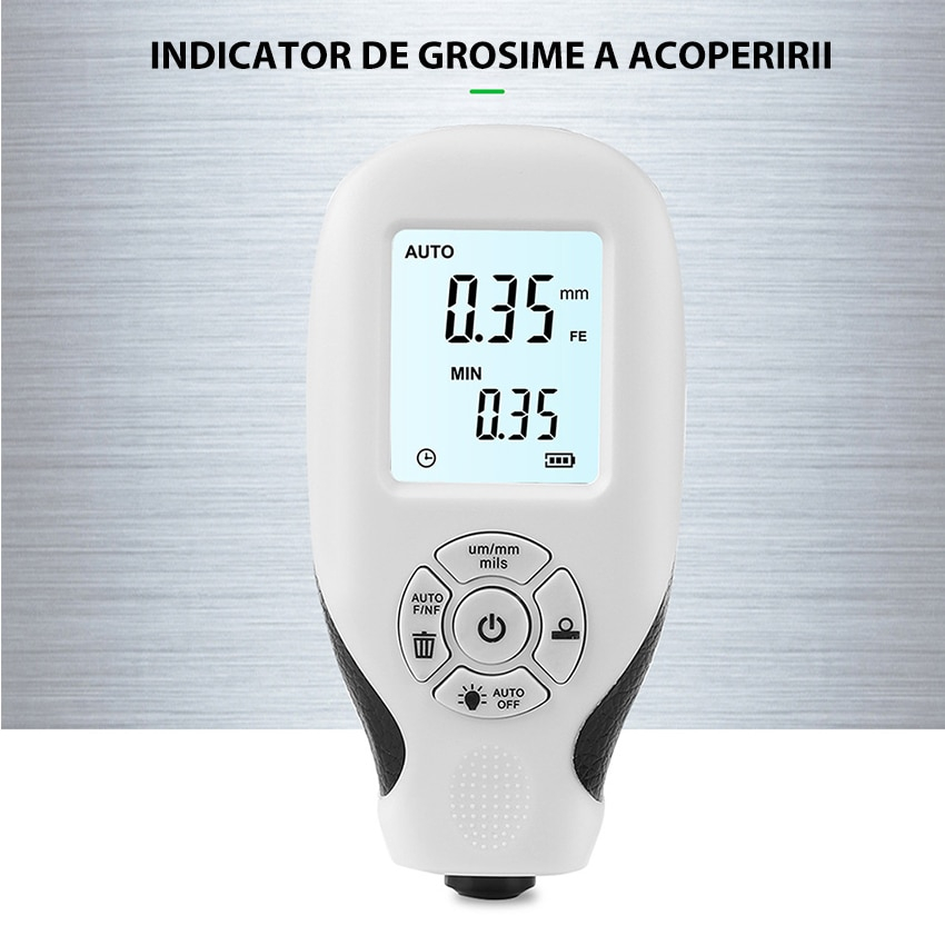 Tester profesional masurare strat vopsea echipamente auto, ABS, Ecran LCD, Alb- Tester Vopsea Auto [6]