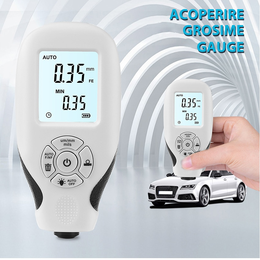 Tester profesional masurare strat vopsea echipamente auto, ABS, Ecran LCD, Alb- Tester Vopsea Auto [4]