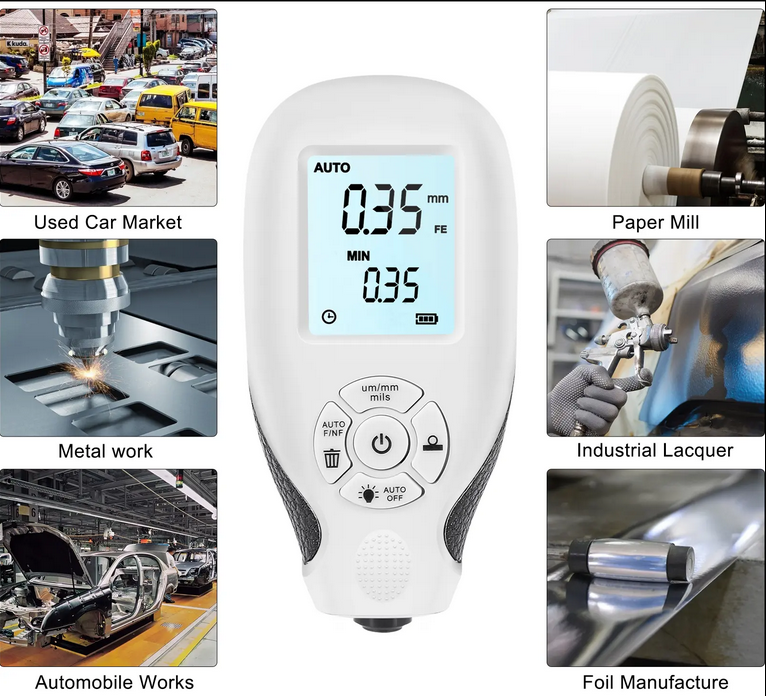 Tester profesional masurare strat vopsea echipamente auto, ABS, Ecran LCD, Alb- Tester Vopsea Auto [3]