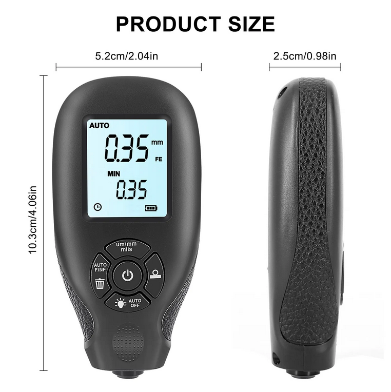 Tester profesional masurare strat vopsea echipamente auto, ABS, Ecran LCD, Negru- Tester Vopsea Auto [2]