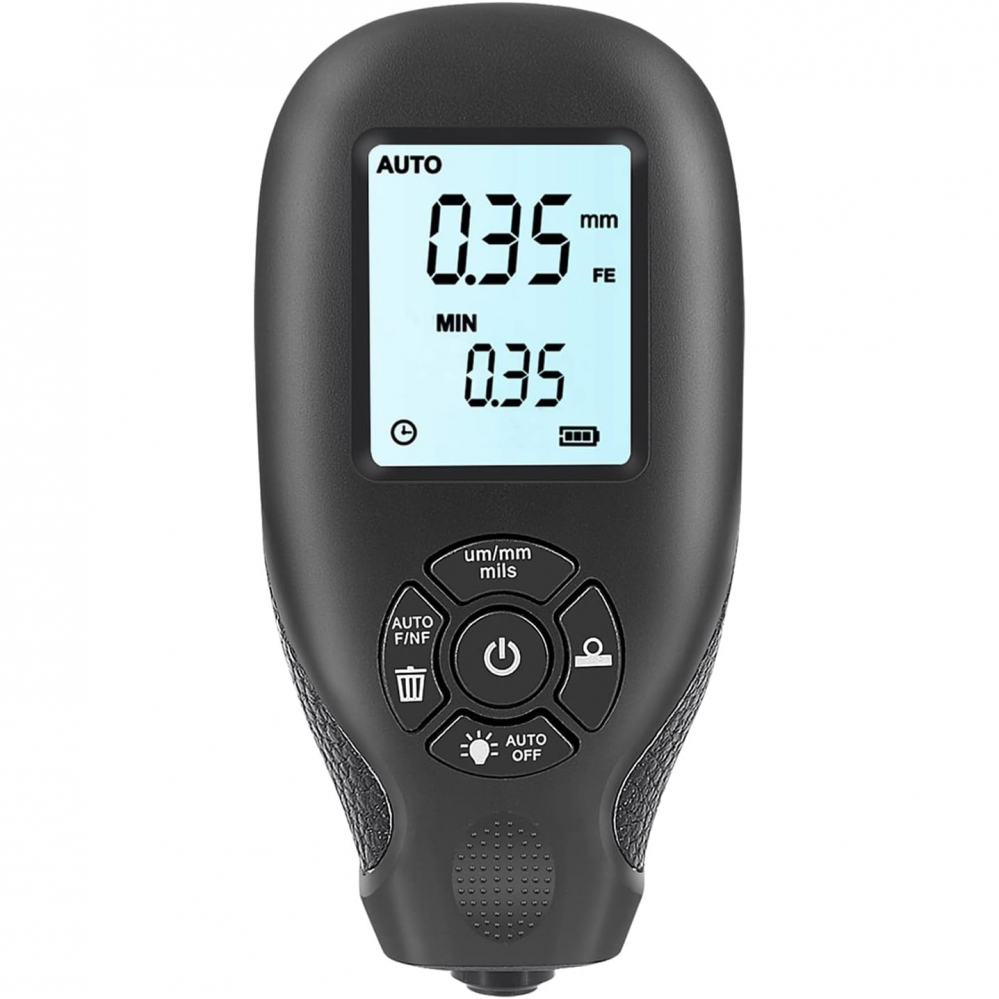 Tester profesional masurare strat vopsea echipamente auto, ABS, Ecran LCD, Negru- Tester Vopsea Auto [1]