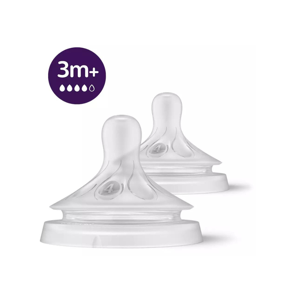 Tetina Philips Avent Natural Resonse, 3 luni+, debit 4, 2 bucati, SCY964/02, Philips [1]
