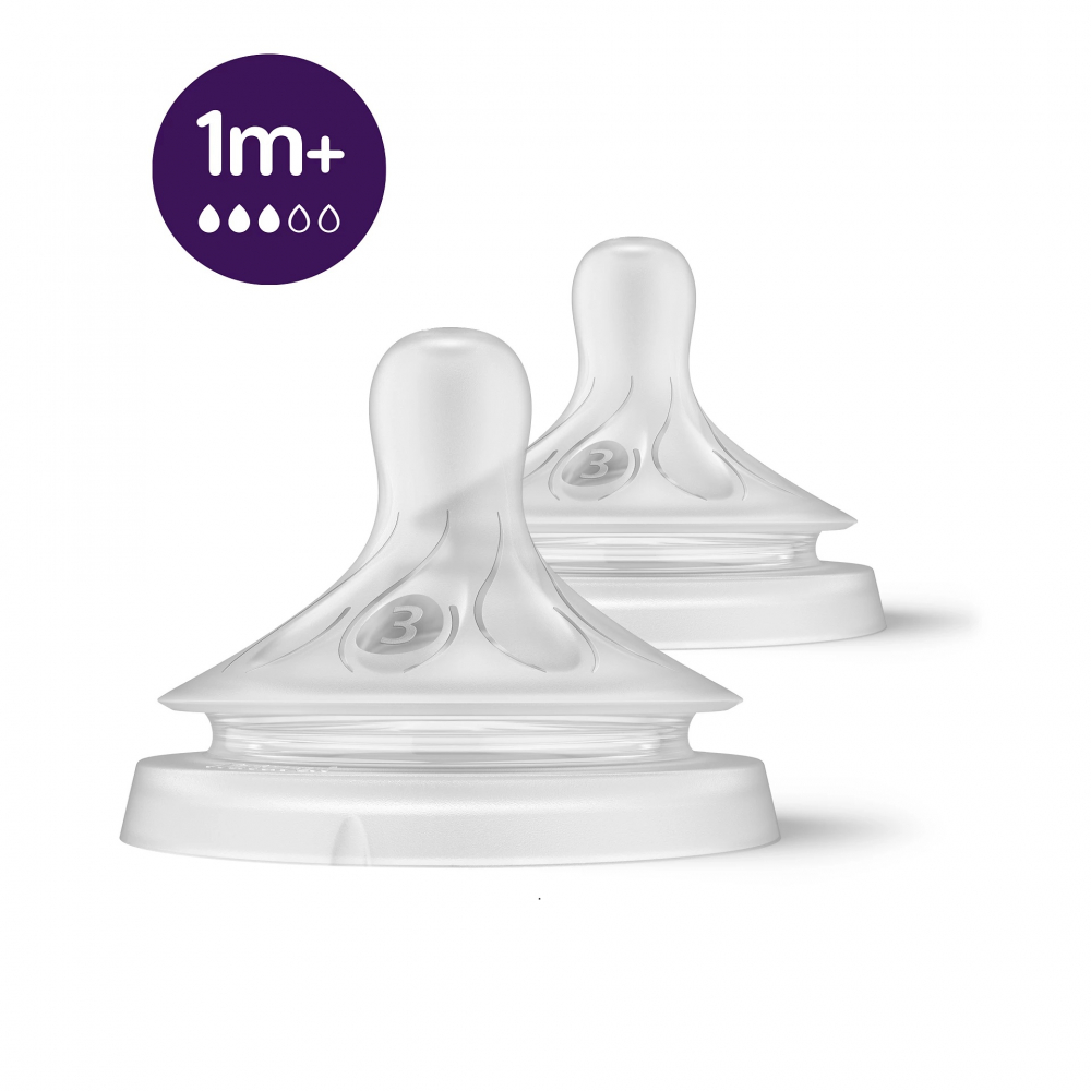 Tetina Philips Avent Natural Response, 1 luna+, debit 3, 2 bucati, SCY963/02, Philips [1]