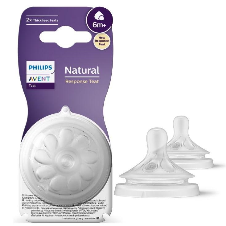 Tetina Philips Avent Natural Response, 6 luni+, debit 6, pentru lichide dense, 2 bucati, SCY966/02, Philips [4]