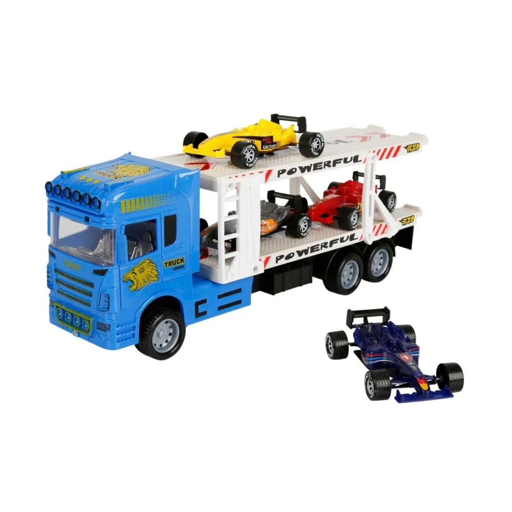 Transportator albastru cu 2 niveluri si 4 masini, Maxx Wheels, 1:32, 32 cm [2]