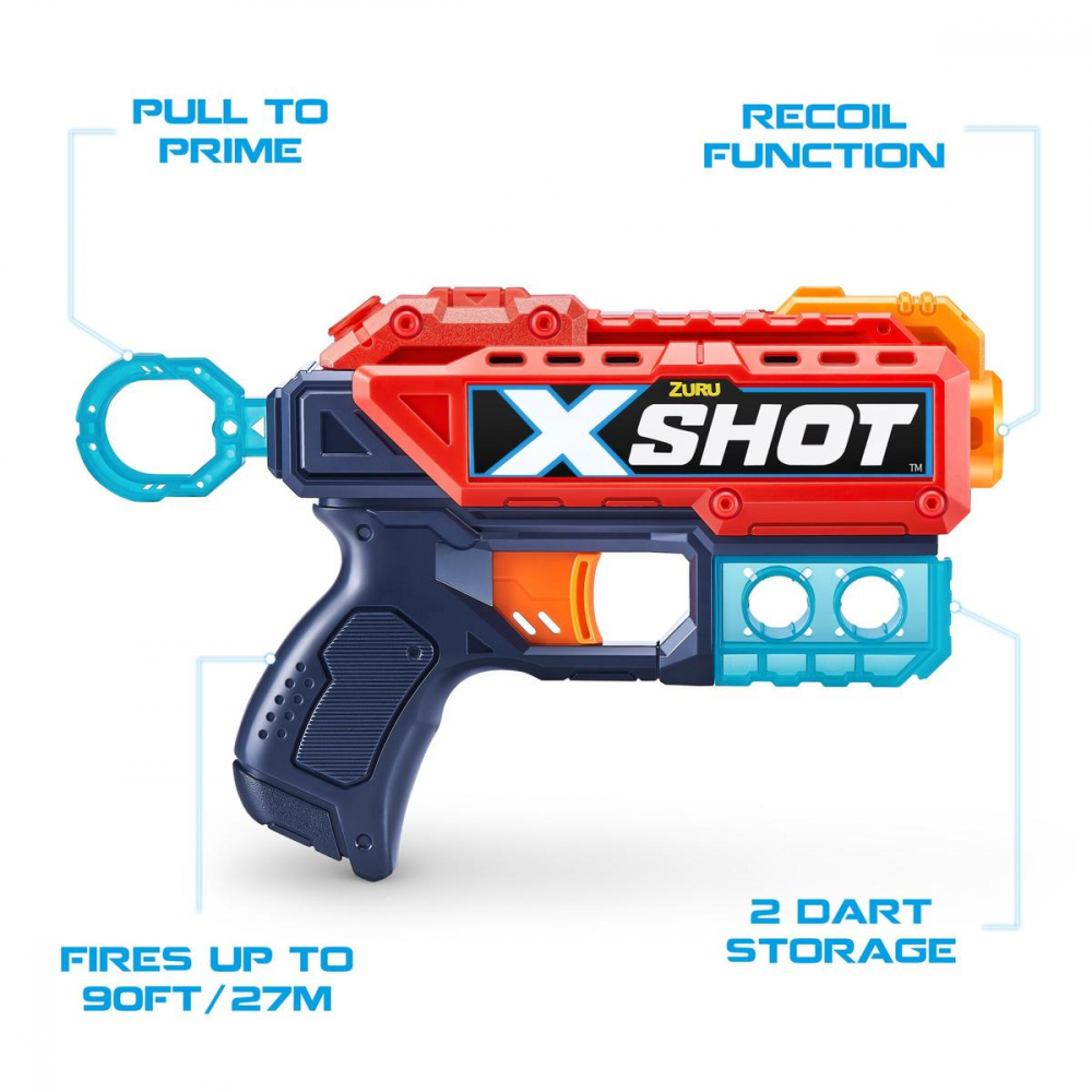 X-SHOT Blaster combo Excel Kickback, arma de jucarie, 8 proiectile [8]