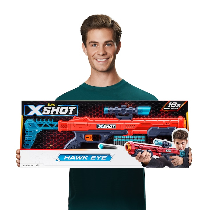 X-SHOT Blaster Excel Hawk Eye, arma de jucarie, 16 proiectile [2]
