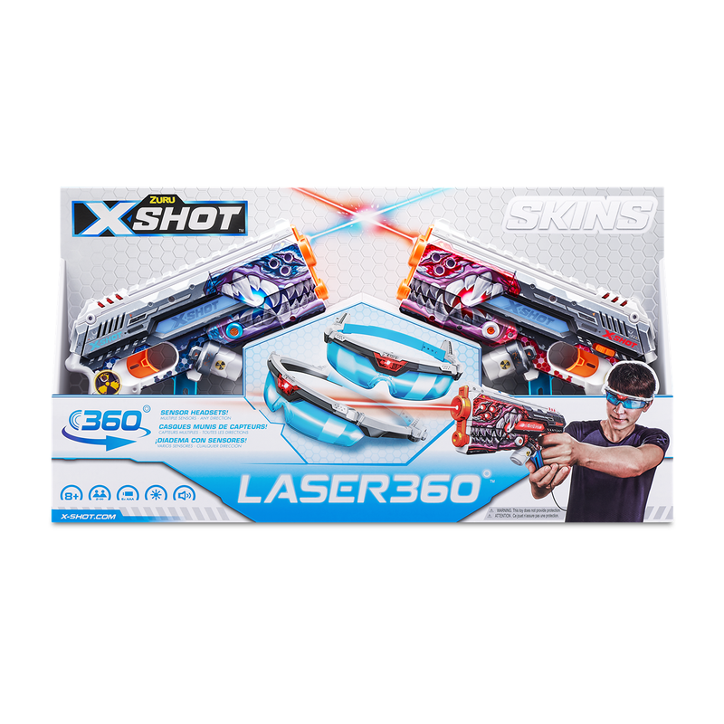 X-SHOT Set 2 blastere laser si ochelari X-Shot Skins Laser 360 [1]