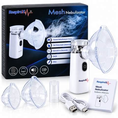 Mama si Copilul - Aparat de Aerosoli Zenva Portabil RespiroX YS31 Mini Mesh, Nebulizator Electric Reîncărcabil, Silențios
