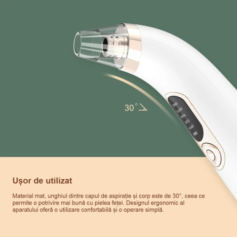 Aparat Electric Profesional pentru Puncte Negre și Acnee - 4 Capete + 4 Ace Extractoare [3]