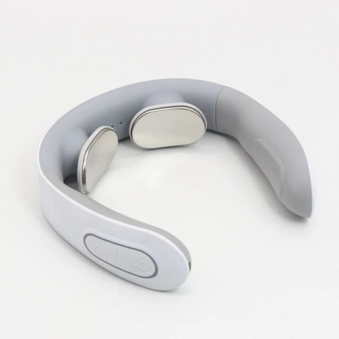 Aparat masaj cervical cu impulsuri electromagnetice, cu incalzire, 10 moduri, 15 nivele de intensitate, USB, Alb [1]
