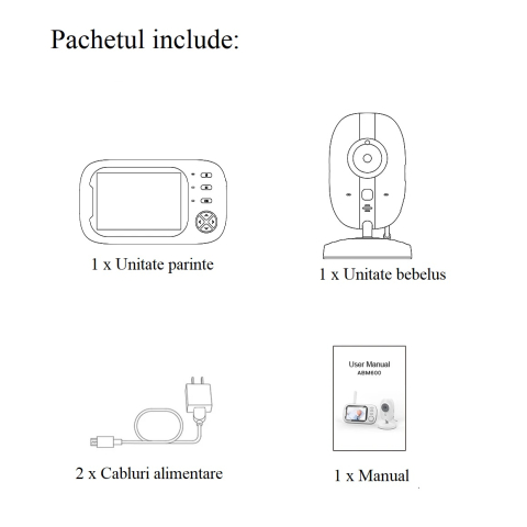 Baby Monitor Audio ABM600 – Video bebelusi , Wireless, Ecran 3.5’’ LCD, Night Vision, Senzor Temperatura, VOX [7]