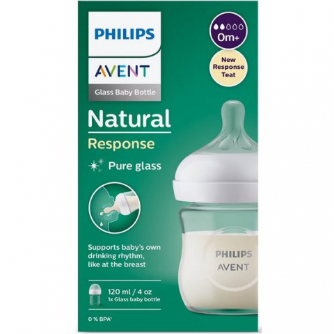 Biberon din sticla Philips Avent Natural Response, +0 luni, 120 ml, SCY930/01, Philips Avent [3]
