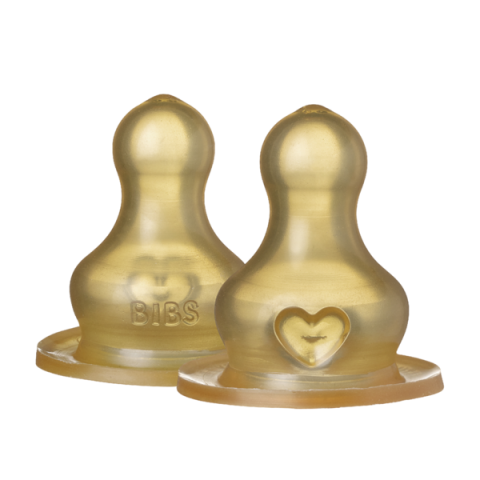 Mama si Copilul - BIBS - Set 2 tetine pentru biberon, Latex, cu flux mediu