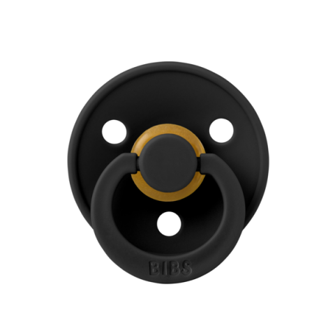 Mama si Copilul - BIBS - Suzeta Colour Latex, tetina rotunda, 6 luni +-Black