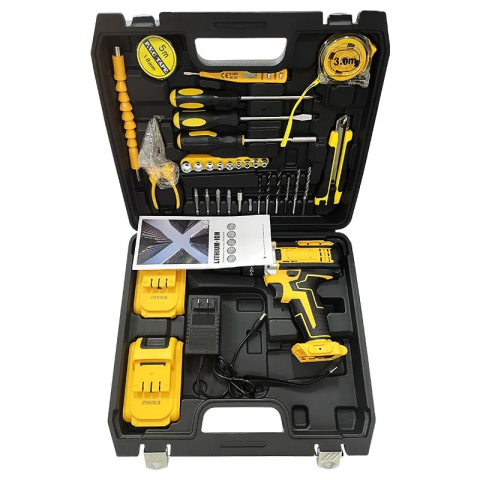 Bormasina Electrica cu Acumulator 21V + Set Profesional de Scule - 2 Baterii Incluse [3]