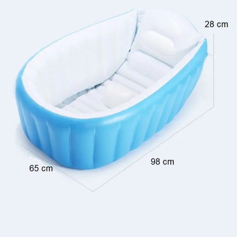 Cadita Gonflabila pentru Bebelusi - Portabila, Sigura si Ultra Confortabila, Albastru [1]